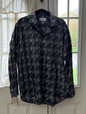 Christian Lacroix Geometric Button Down Dress Shirt ~ Large 17 1/2